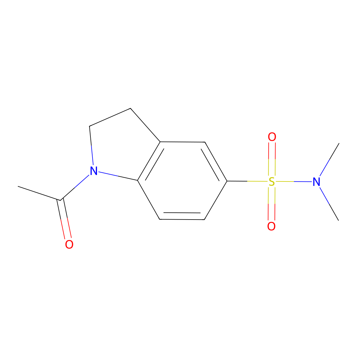 1-acetyl-N,N-dimethyl-2,3-dihydroindole-5-sulfonamide molecular structure, CAS 100254-51-1