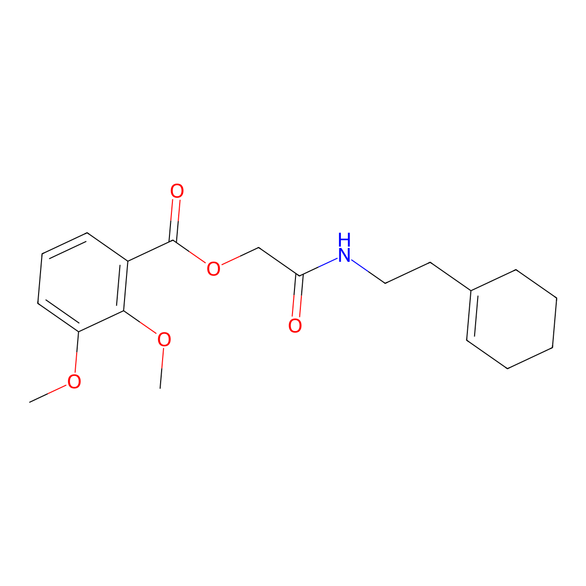 [2-[2-(Cyclohexen-1-yl)ethylamino]-2-oxoethyl] 2,3-dimethoxybenzoate molecular structure, CAS 1002543-31-8