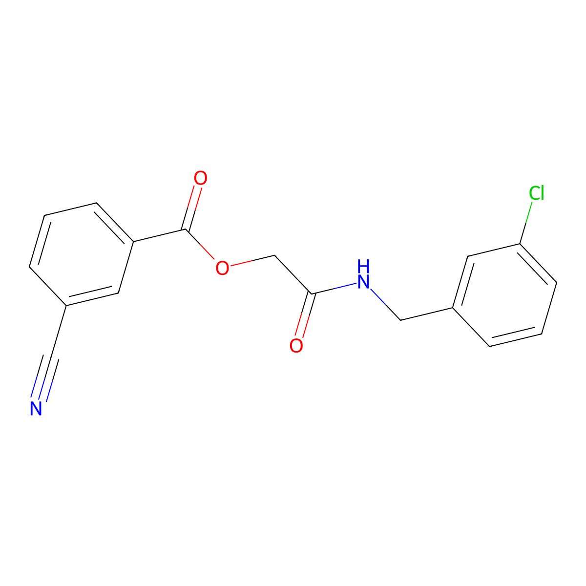 [2-[(3-Chlorophenyl)methylamino]-2-oxoethyl] 3-cyanobenzoate molecular structure, CAS 1002543-74-9
