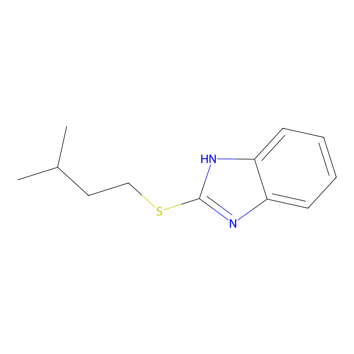 2-(isopentylthio)-1H-benzo[d]imidazole molecular structure, CAS 100255-10-5