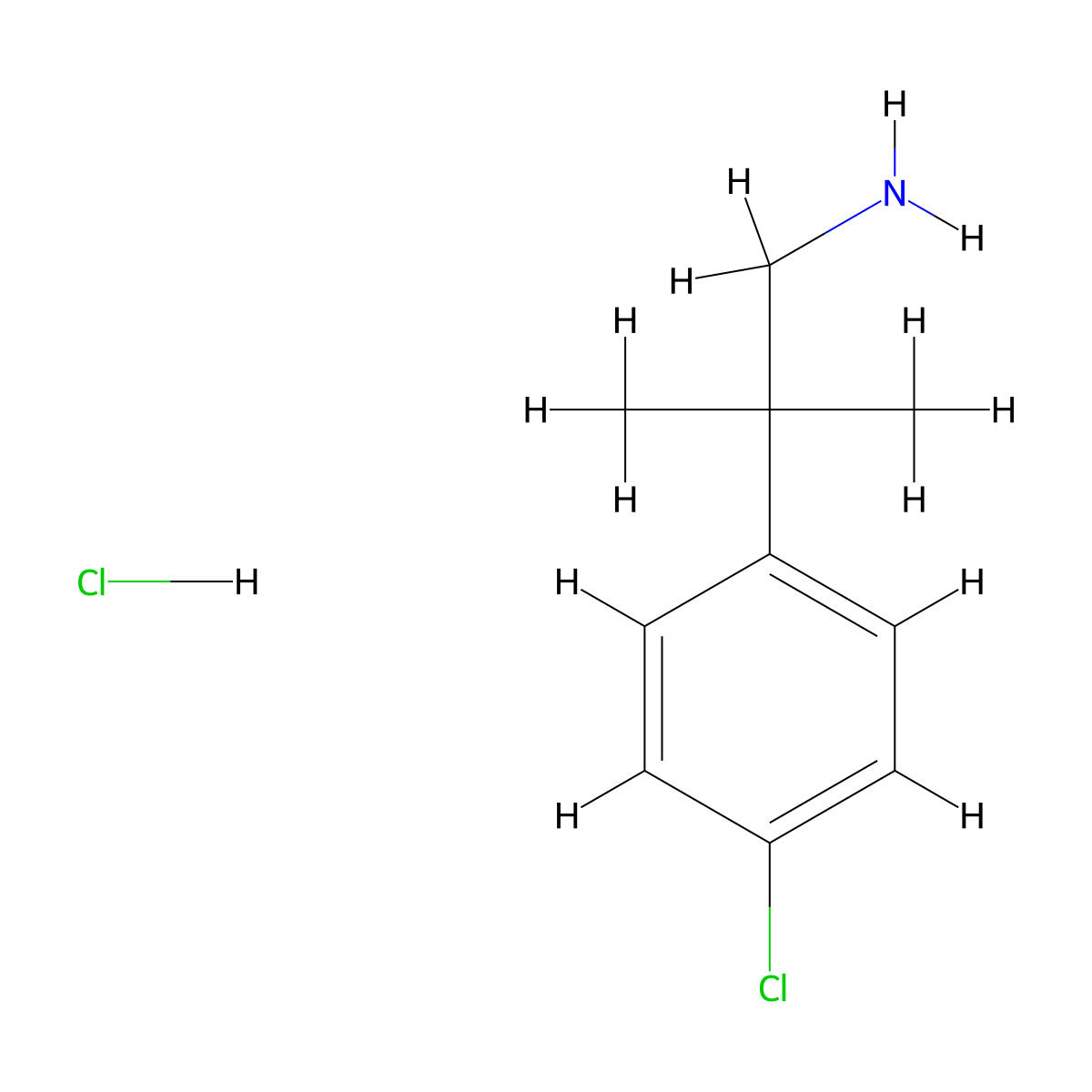 2-(4-Chlorophenyl)-2-methylpropylamine HCl molecular structure, CAS 1002557-04-1