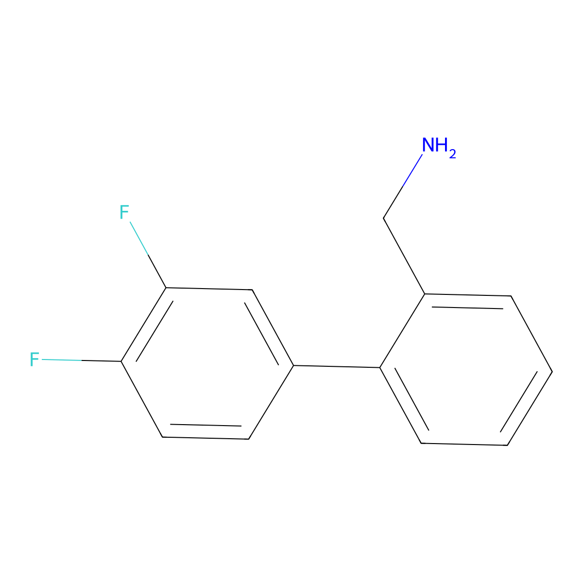 (3',4'-Difluoro-[1,1'-biphenyl]-2-YL)methanamine molecular structure, CAS 1002557-05-2