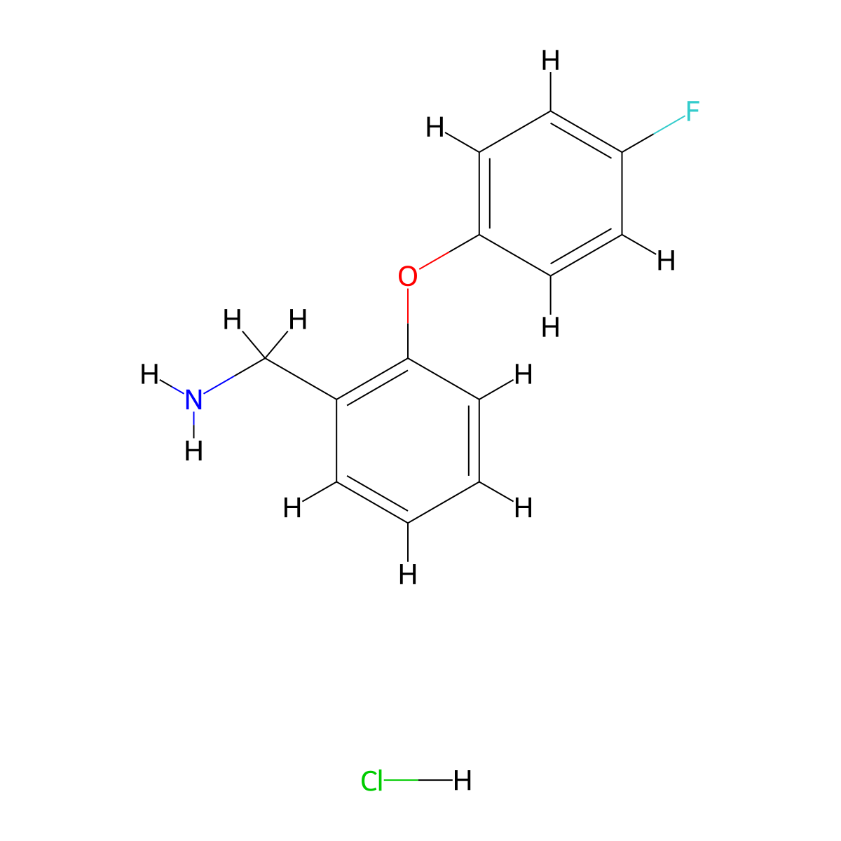 2-(4-Fluorophenoxy)benzylamine hydrochloride molecular structure, CAS 1002557-25-6