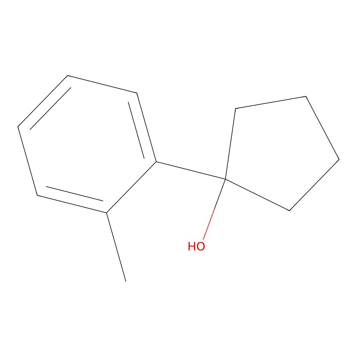 1-(2-Methylphenyl)cyclopentan-1-ol molecular structure, CAS 100256-17-5