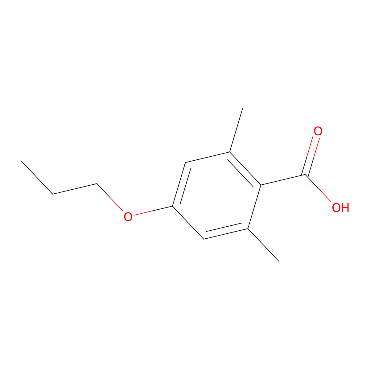 2,6-Dimethyl-4-propoxybenzoic acid molecular structure, CAS 100256-91-5