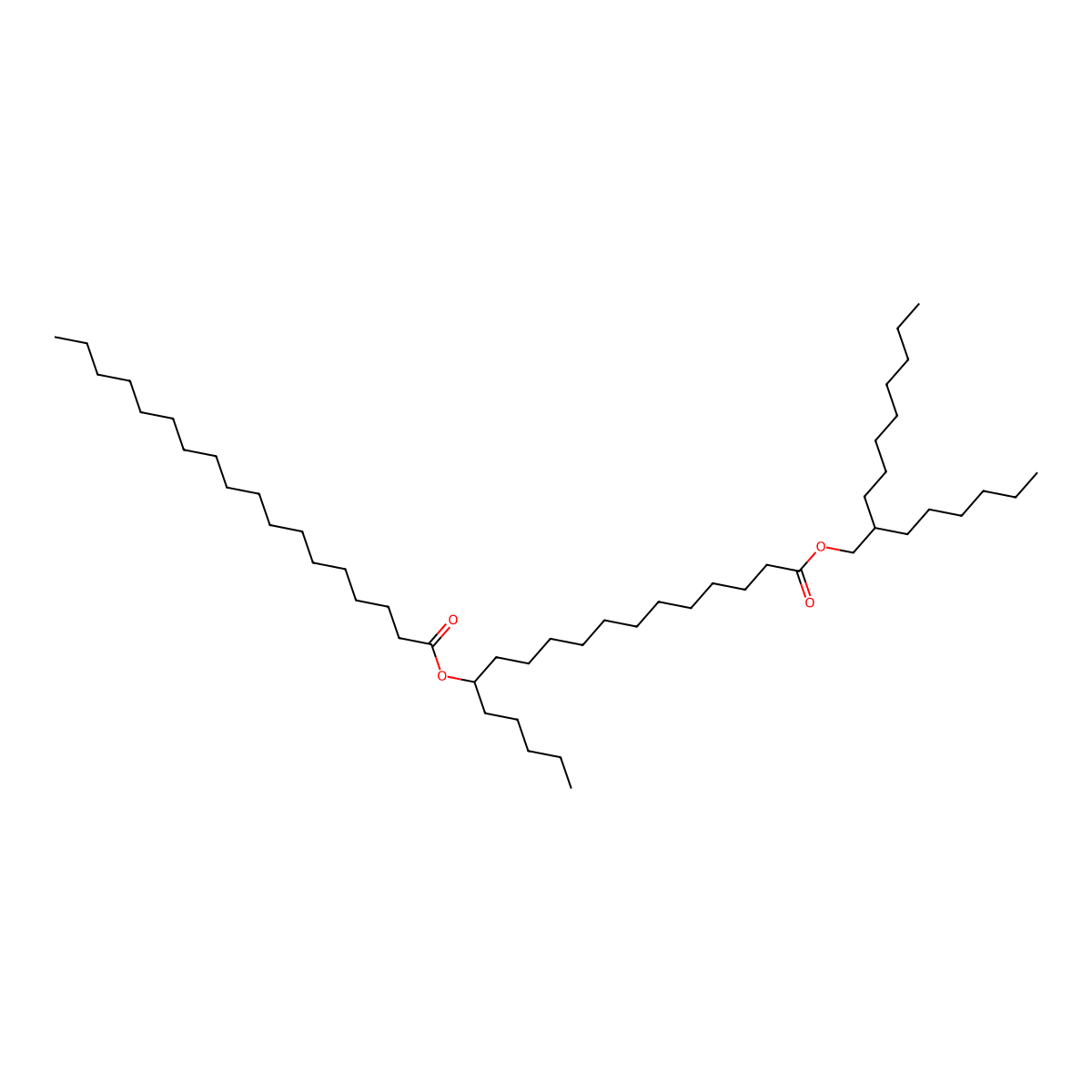 2-Hexyldecyl 12-((1-oxooctadecyl)oxy)octadecanoate molecular structure, CAS 100258-45-5
