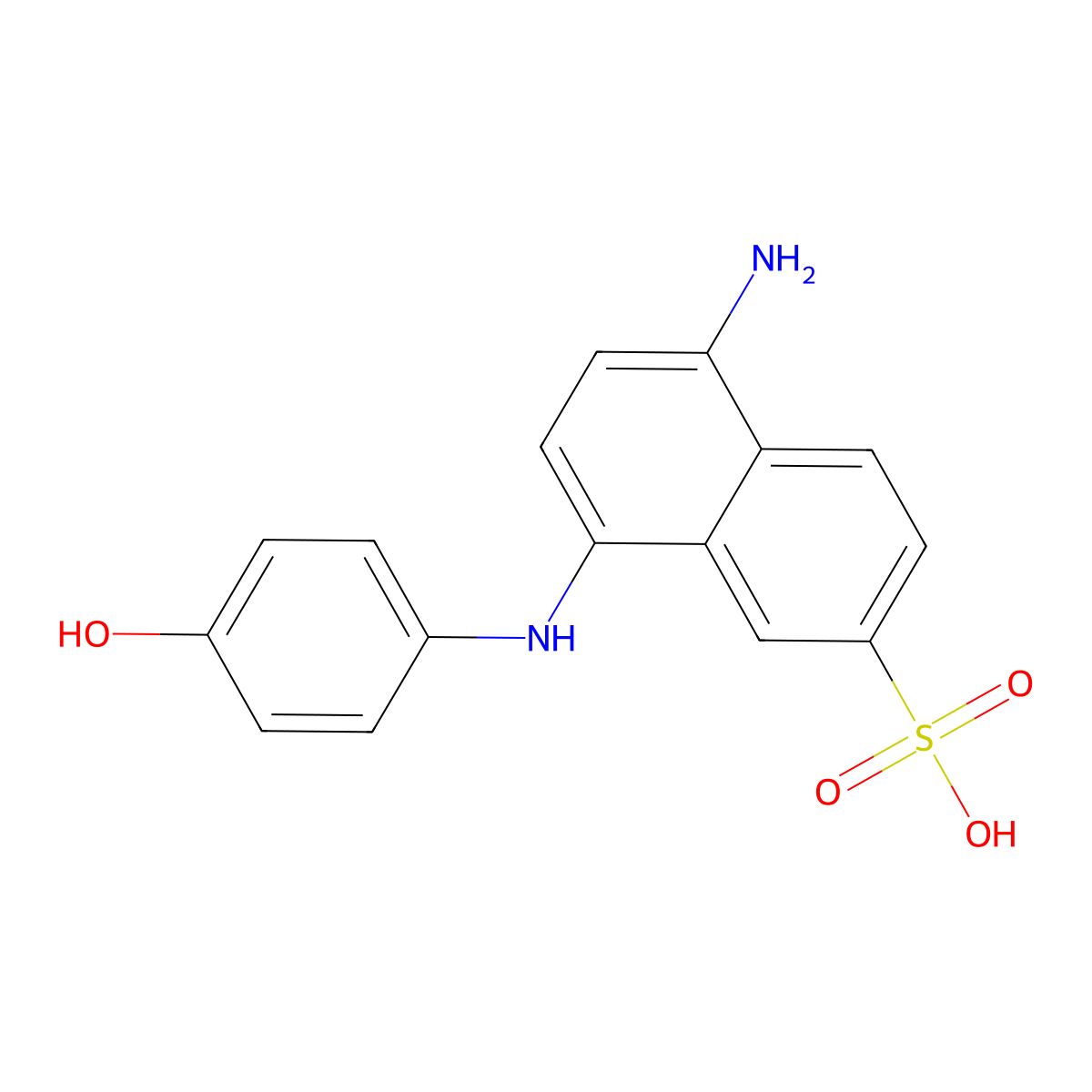 2-Naphthalenesulfonic acid, 5-amino-8-[(4-hydroxyphenyl)amino]- molecular structure, CAS 100258-48-8