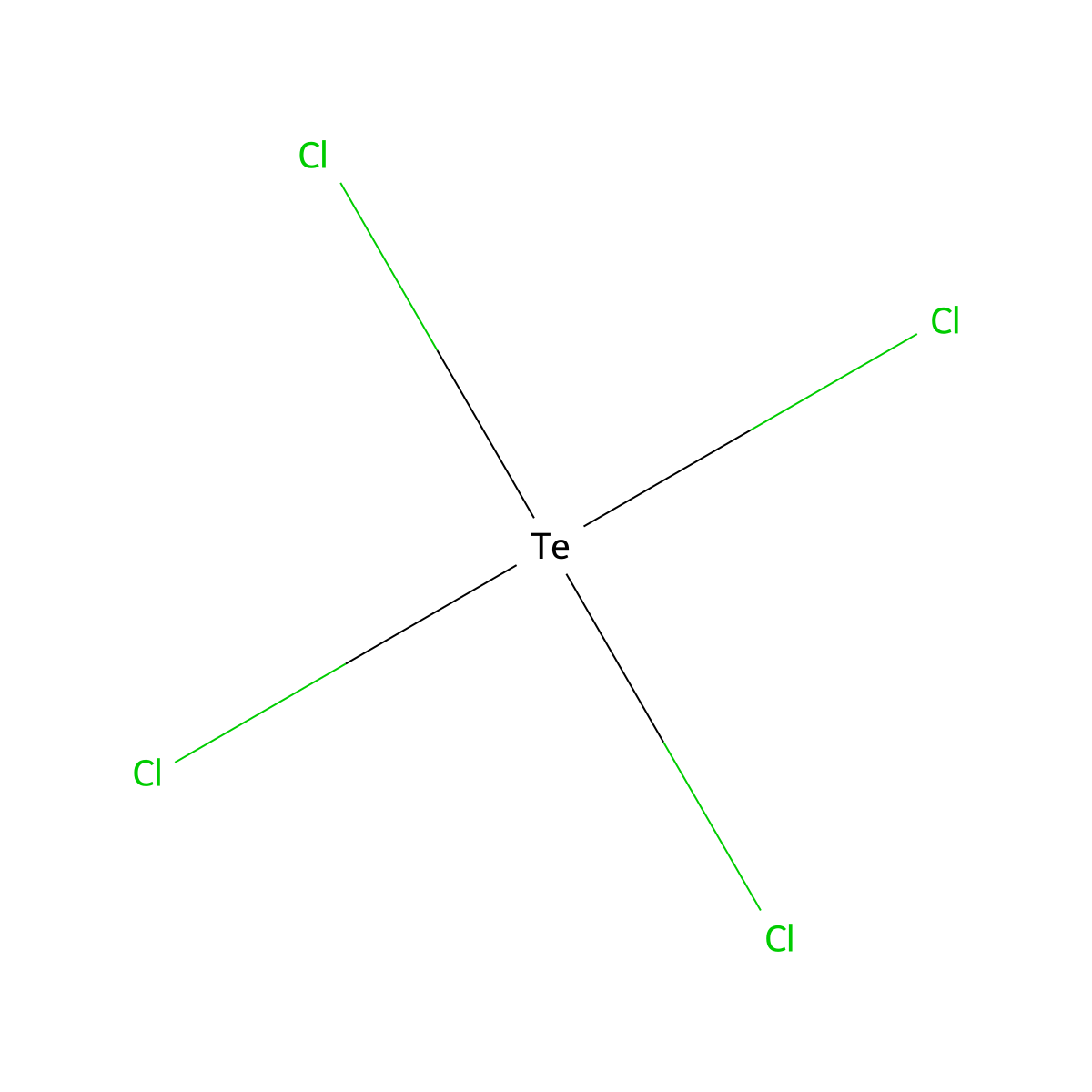 Tellurium tetrachloride molecular structure, CAS 10026-07-0