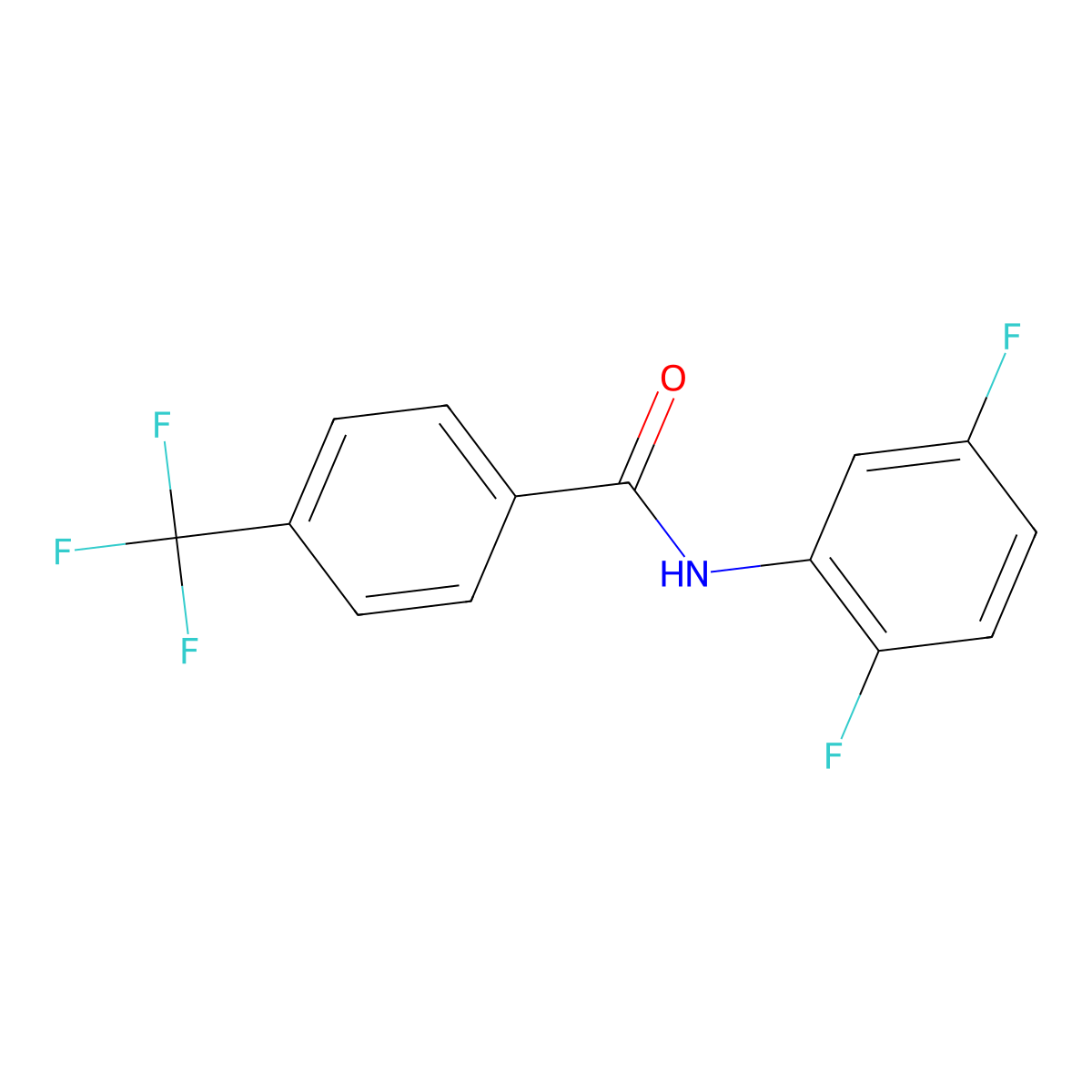 N-(2,5-difluorophenyl)-4-(trifluoromethyl)benzamide molecular structure, CAS 1002616-49-0