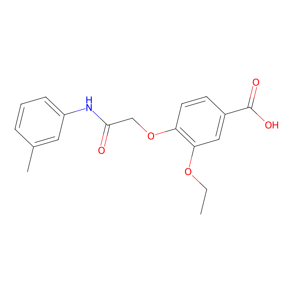 3-Ethoxy-4-{2-[(3-methylphenyl)amino]-2-oxoethoxy}benzoic acid molecular structure, CAS 1002618-21-4