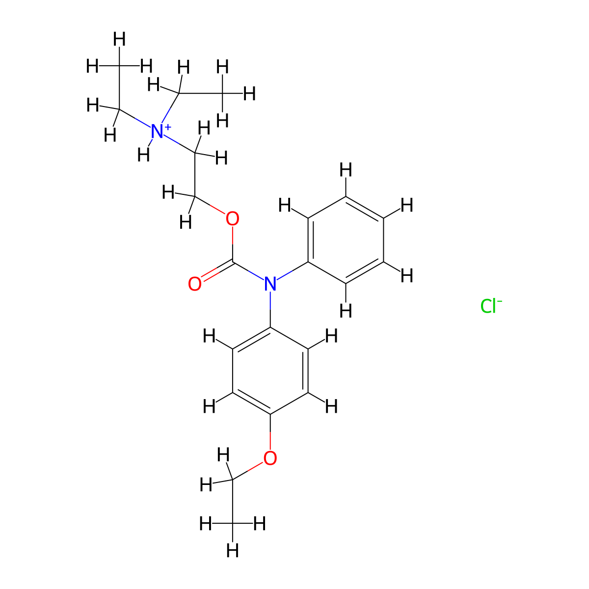 2-(Diethylamino)ethyl (4-ethoxyphenyl)phenylcarbamate--hydrogen chloride (1/1) molecular structure, CAS 100263-46-5