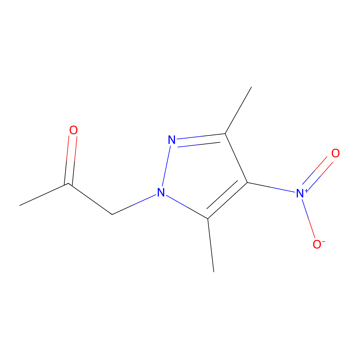 1-(3,5-Dimethyl-4-nitro-1h-pyrazol-1-yl)acetone molecular structure, CAS 1002651-00-4