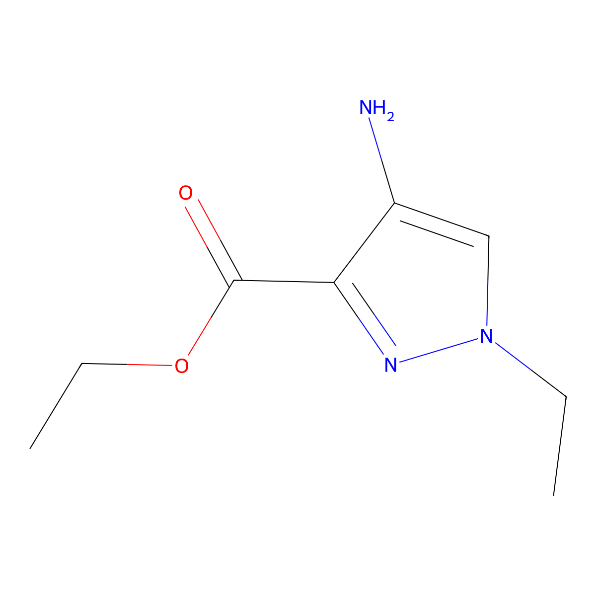 ethyl 4-amino-1-ethyl-1H-pyrazole-3-carboxylate molecular structure, CAS 1002651-84-4