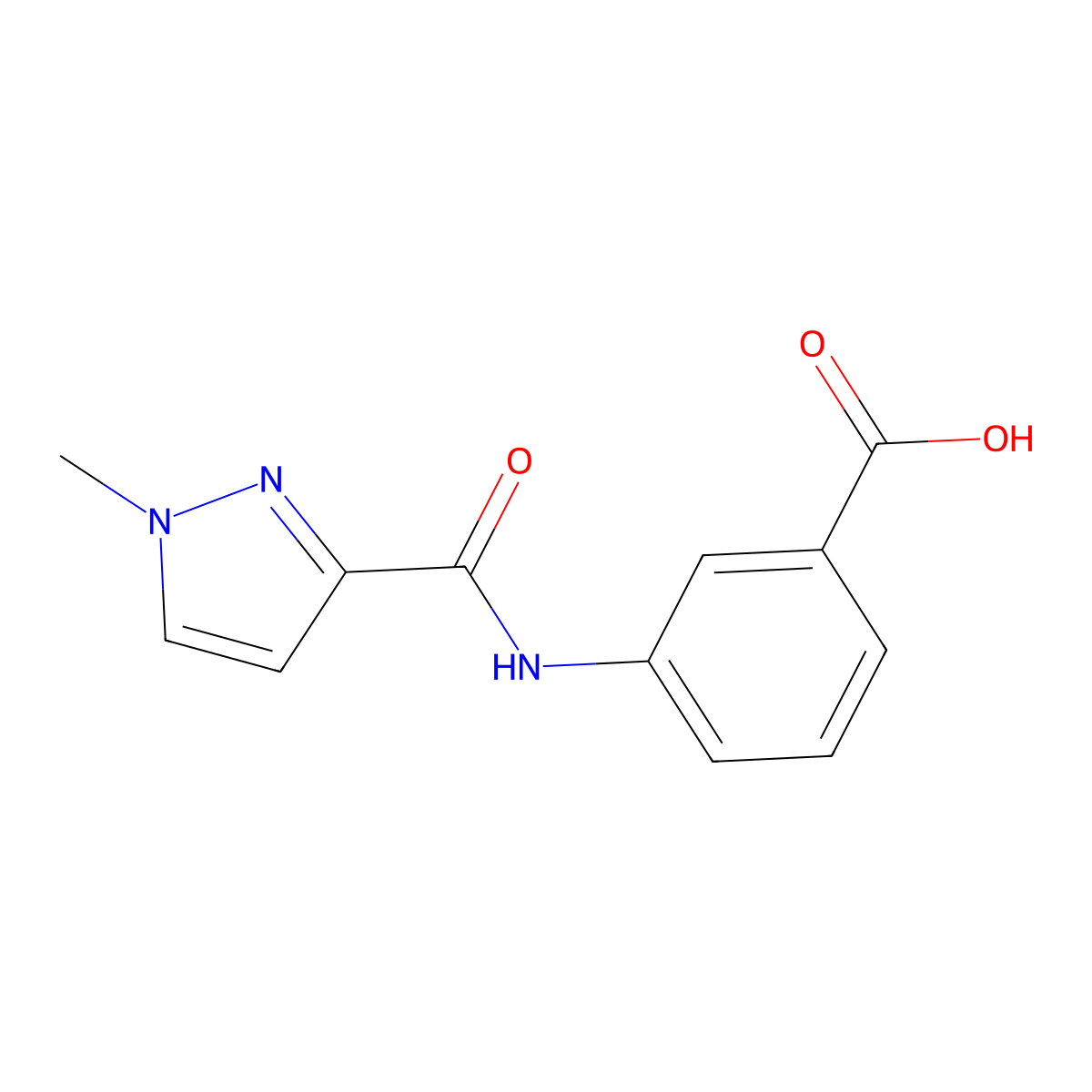 3-(1-methyl-1H-pyrazole-3-amido)benzoic acid molecular structure, CAS 1002651-89-9