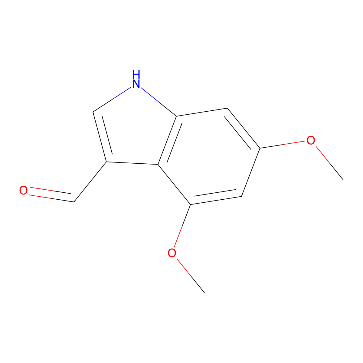 4,6-dimethoxy-1H-indole-3-carbaldehyde molecular structure, CAS 1002662-09-0