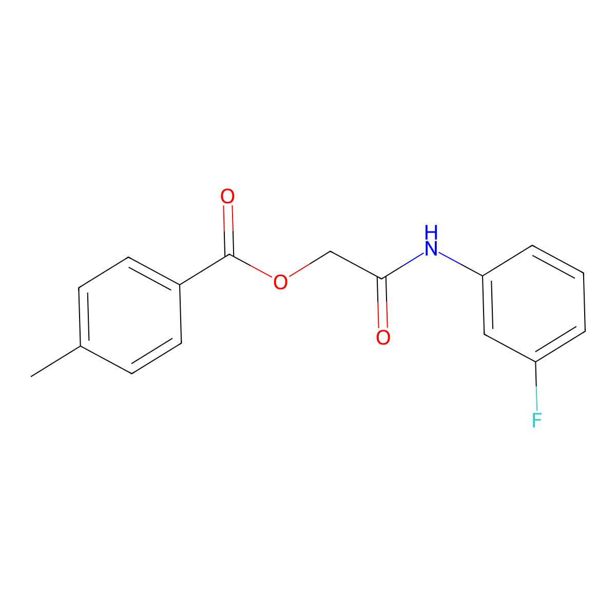 [2-(3-Fluoroanilino)-2-oxoethyl] 4-methylbenzoate molecular structure, CAS 1002663-41-3