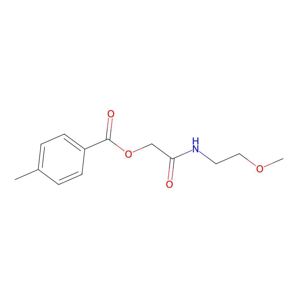 2-((2-Methoxyethyl)amino)-2-oxoethyl 4-methylbenzoate molecular structure, CAS 1002663-56-0