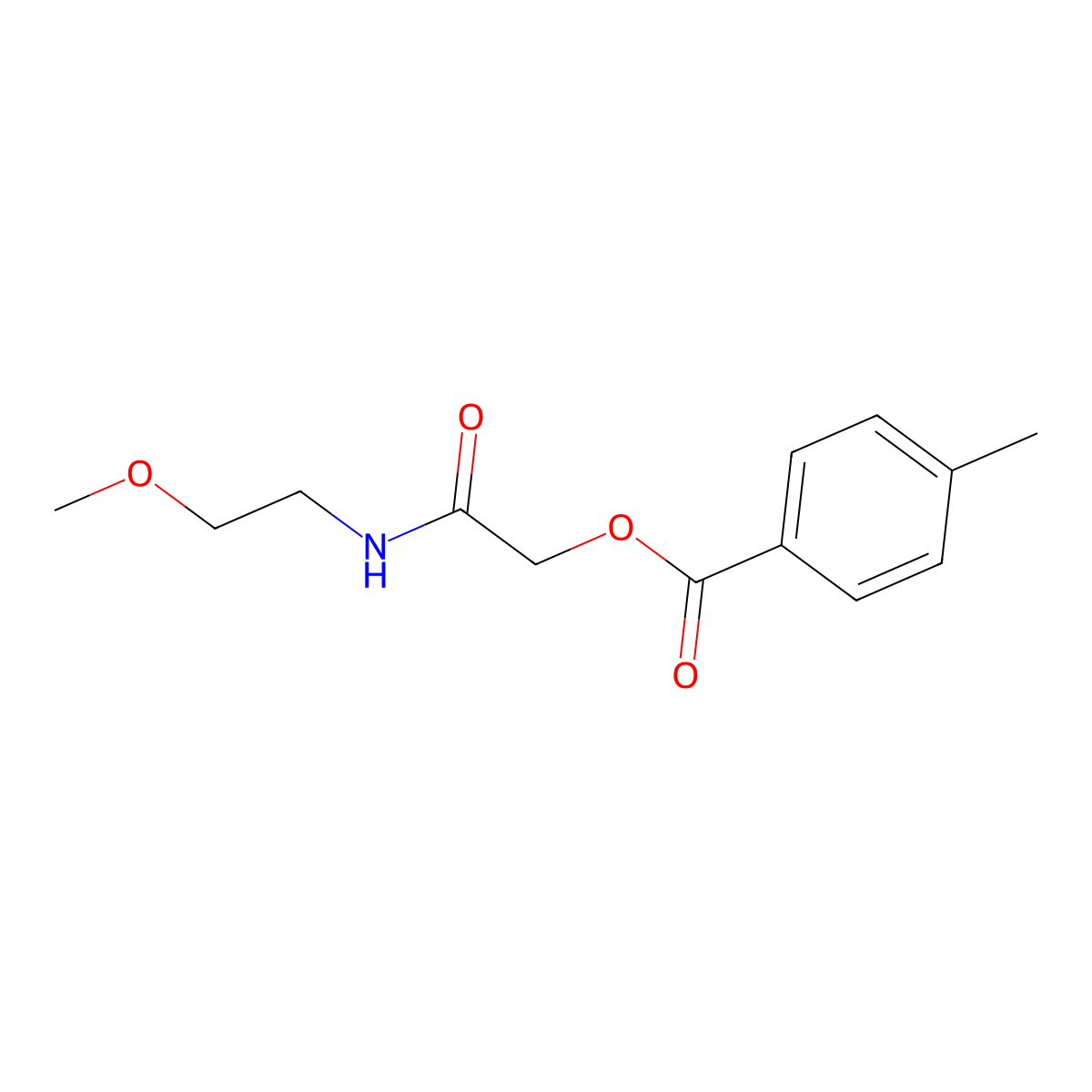 2-((2-Methoxyethyl)amino)-2-oxoethyl 4-methylbenzoate molecular structure, CAS 1002663-56-0