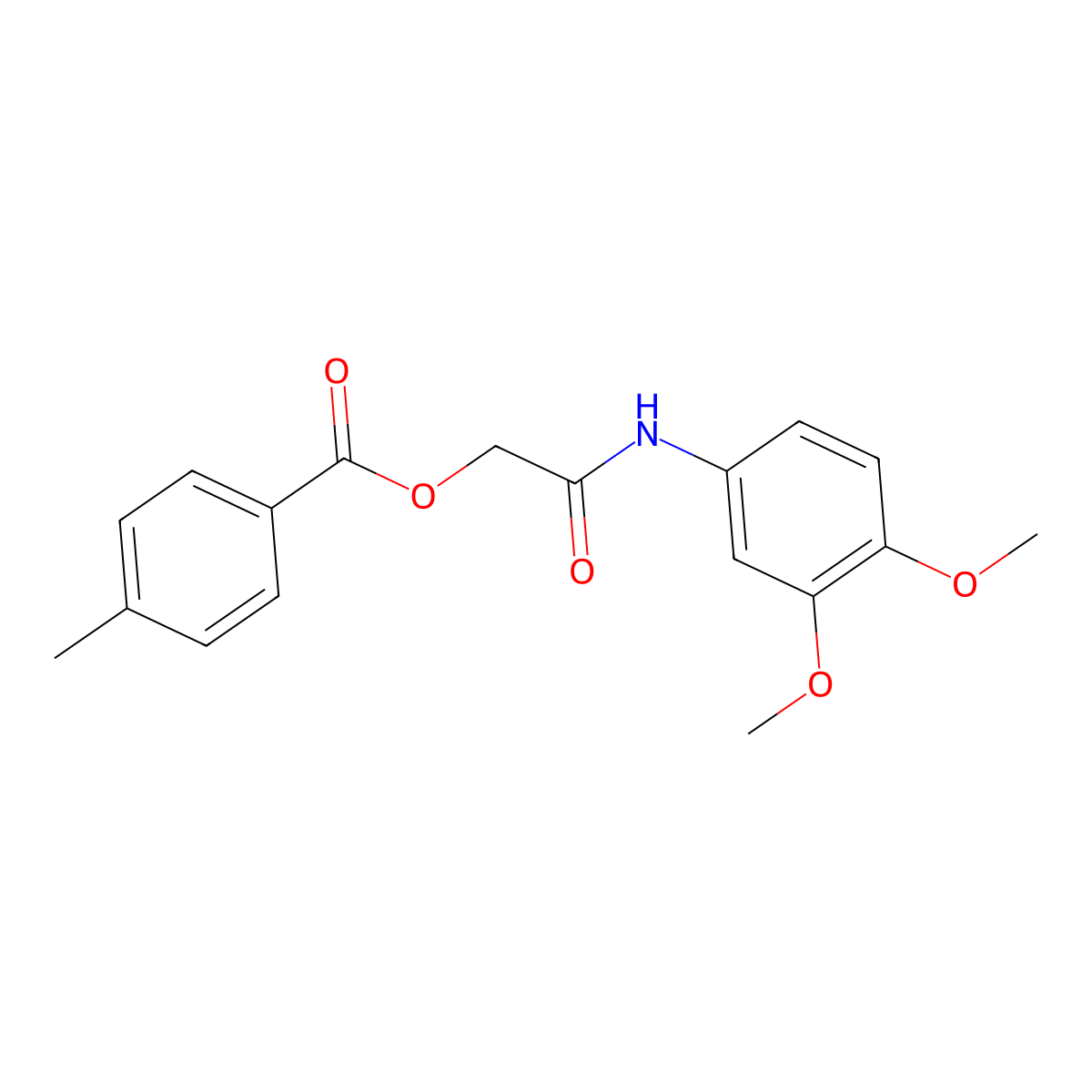 [2-(3,4-Dimethoxyanilino)-2-oxoethyl] 4-methylbenzoate molecular structure, CAS 1002663-77-5