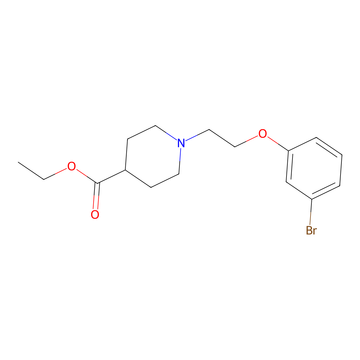 Ethyl 1-(2-(3-bromophenoxy)ethyl)piperidine-4-carboxylate molecular structure, CAS 1002679-30-2