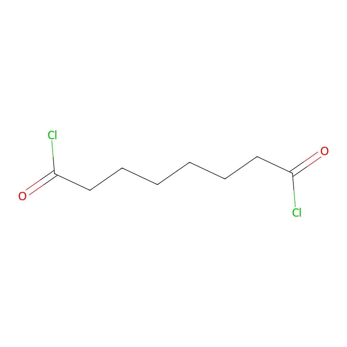 Octanedioyl dichloride molecular structure, CAS 10027-07-3