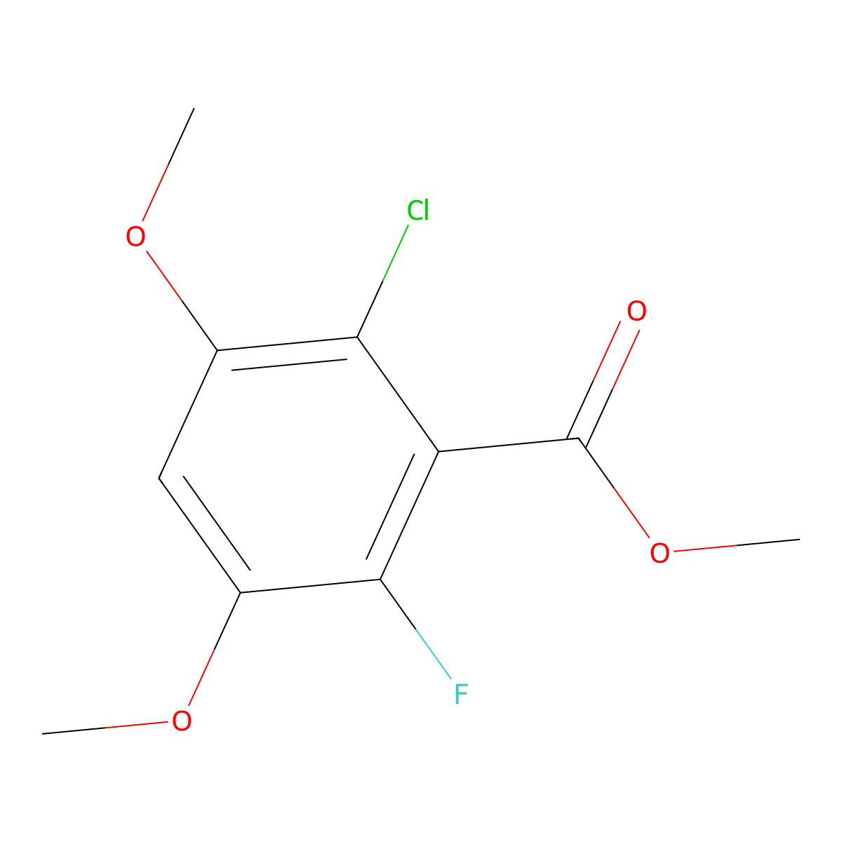 Methyl 2-chloro-6-fluoro-3,5-dimethoxybenzoate molecular structure, CAS 1002719-48-3