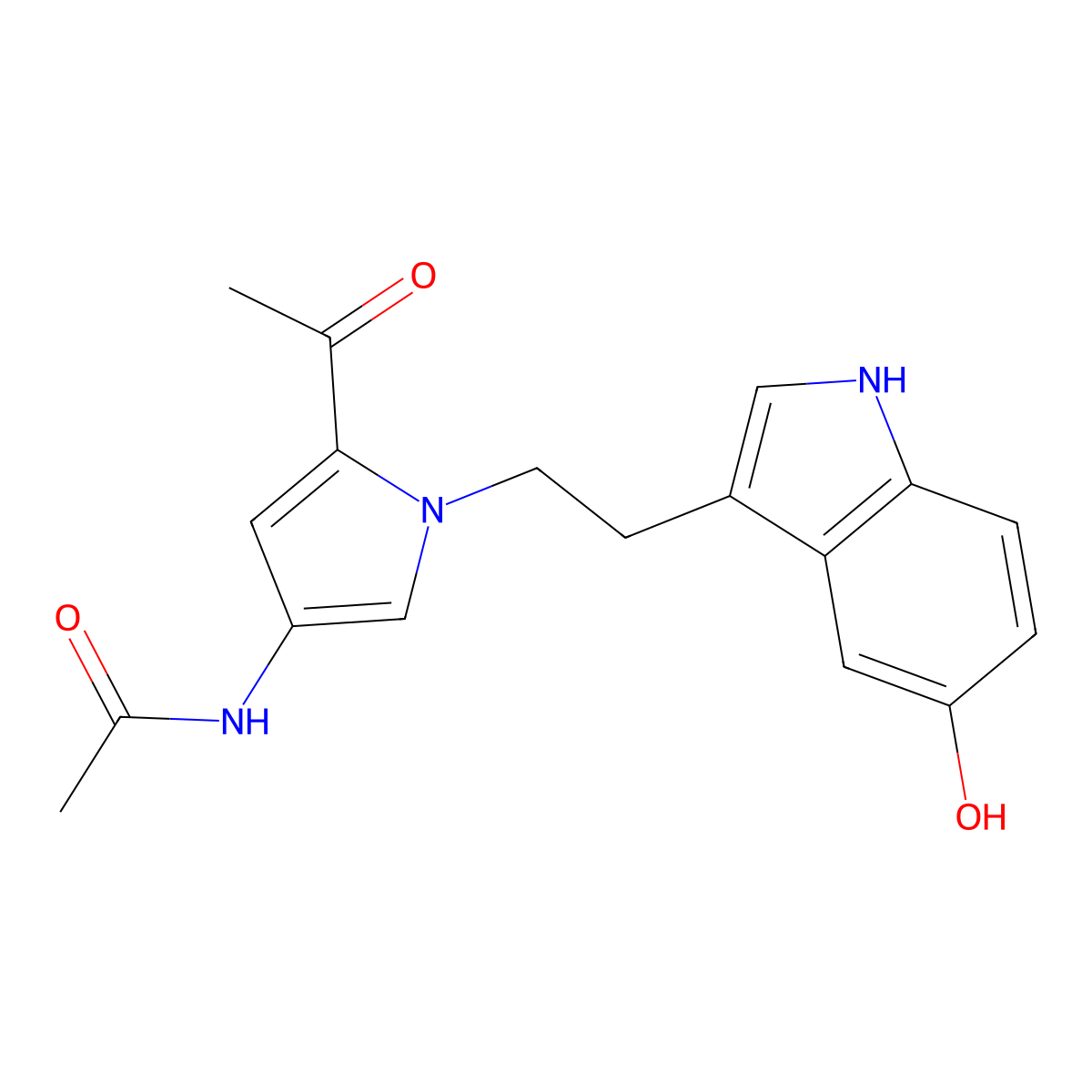 N-[5-acetyl-1-[2-(5-hydroxy-1H-indol-3-yl)ethyl]pyrrol-3-yl]acetamide molecular structure, CAS 1002722-87-3