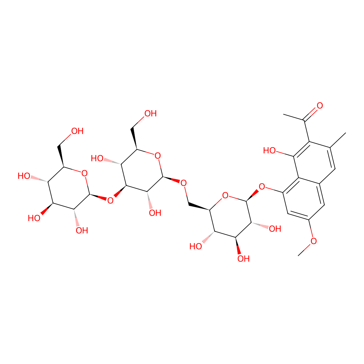 Torachrysone Triglucoside molecular structure, CAS 1002727-58-3
