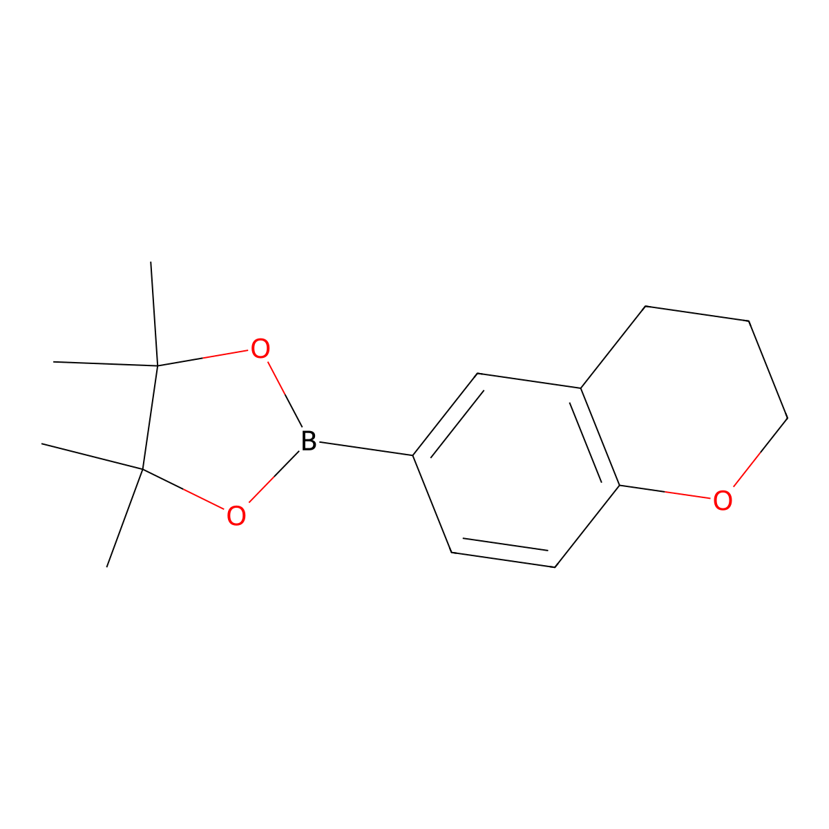 2-(3,4-dihydro-2H-1-benzopyran-6-yl)-4,4,5,5-tetramethyl-1,3,2-dioxaborolane molecular structure, CAS 1002727-88-9