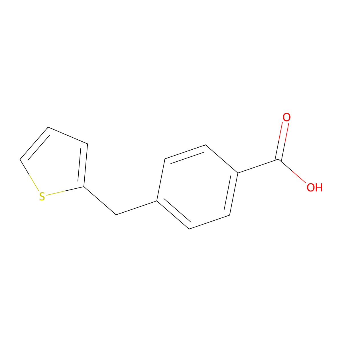4-(2-Thienylmethyl)benzoic acid molecular structure, CAS 1002727-90-3