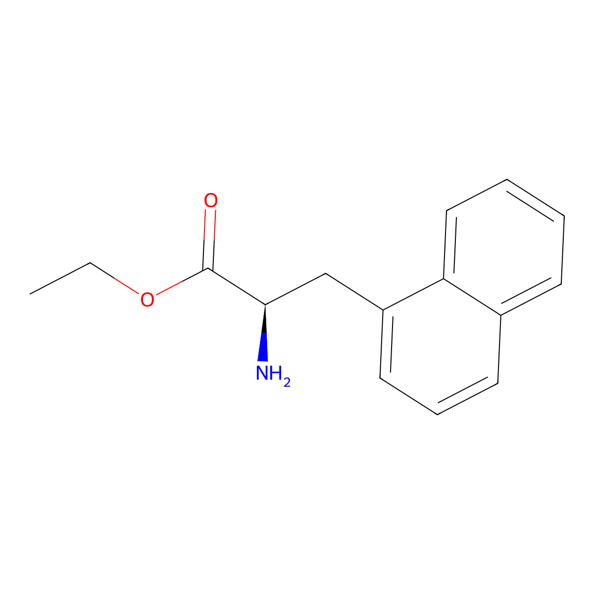 ethyl (2R)-2-amino-3-(naphthalen-1-yl)propanoate molecular structure, CAS 1002736-32-4