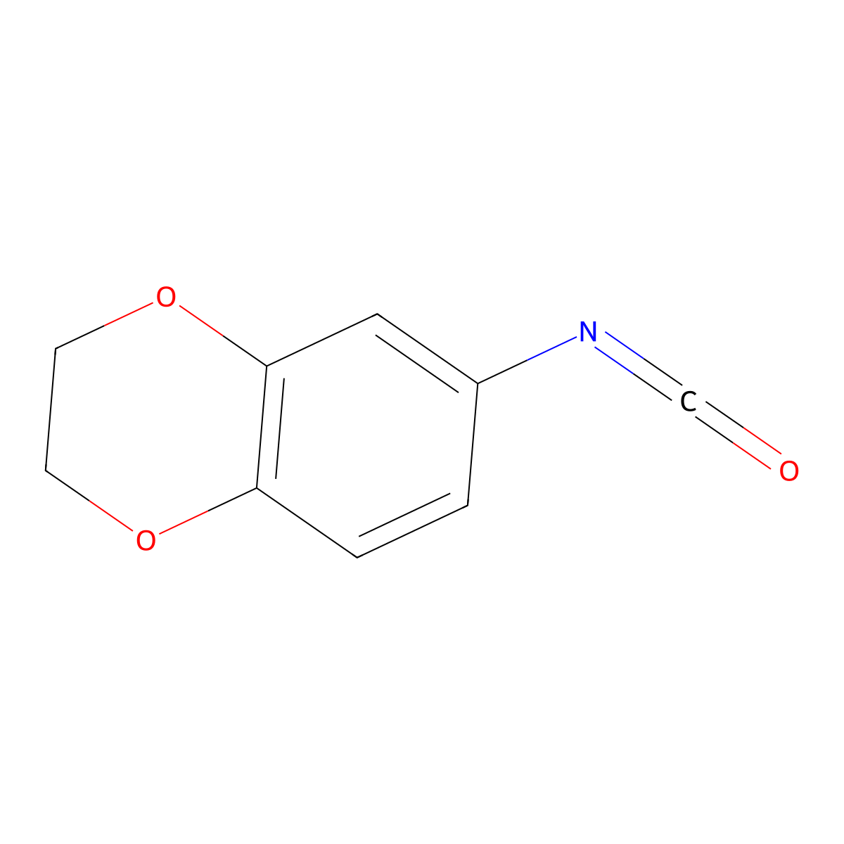 6-Isocyanato-2,3-dihydro-1,4-benzodioxine molecular structure, CAS 100275-94-3