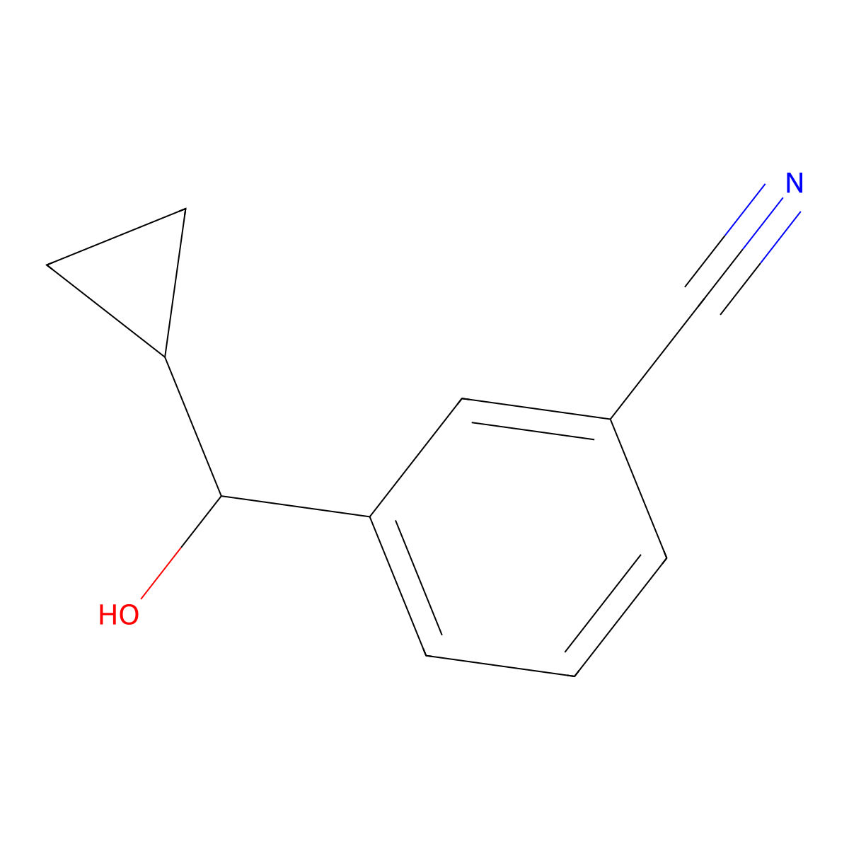 3-(Cyclopropyl(hydroxy)methyl)benzonitrile molecular structure, CAS 1002750-36-8