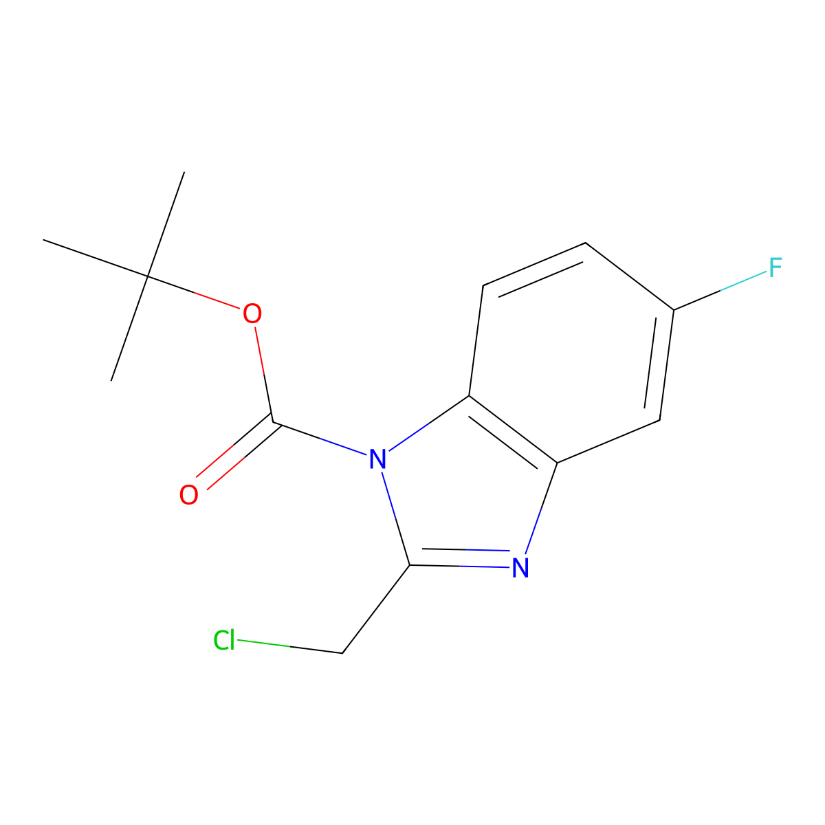 tert-Butyl 2-(chloromethyl)-5-fluoro-1H-benzo[d]imidazole-1-carboxylate molecular structure, CAS 1002750-44-8