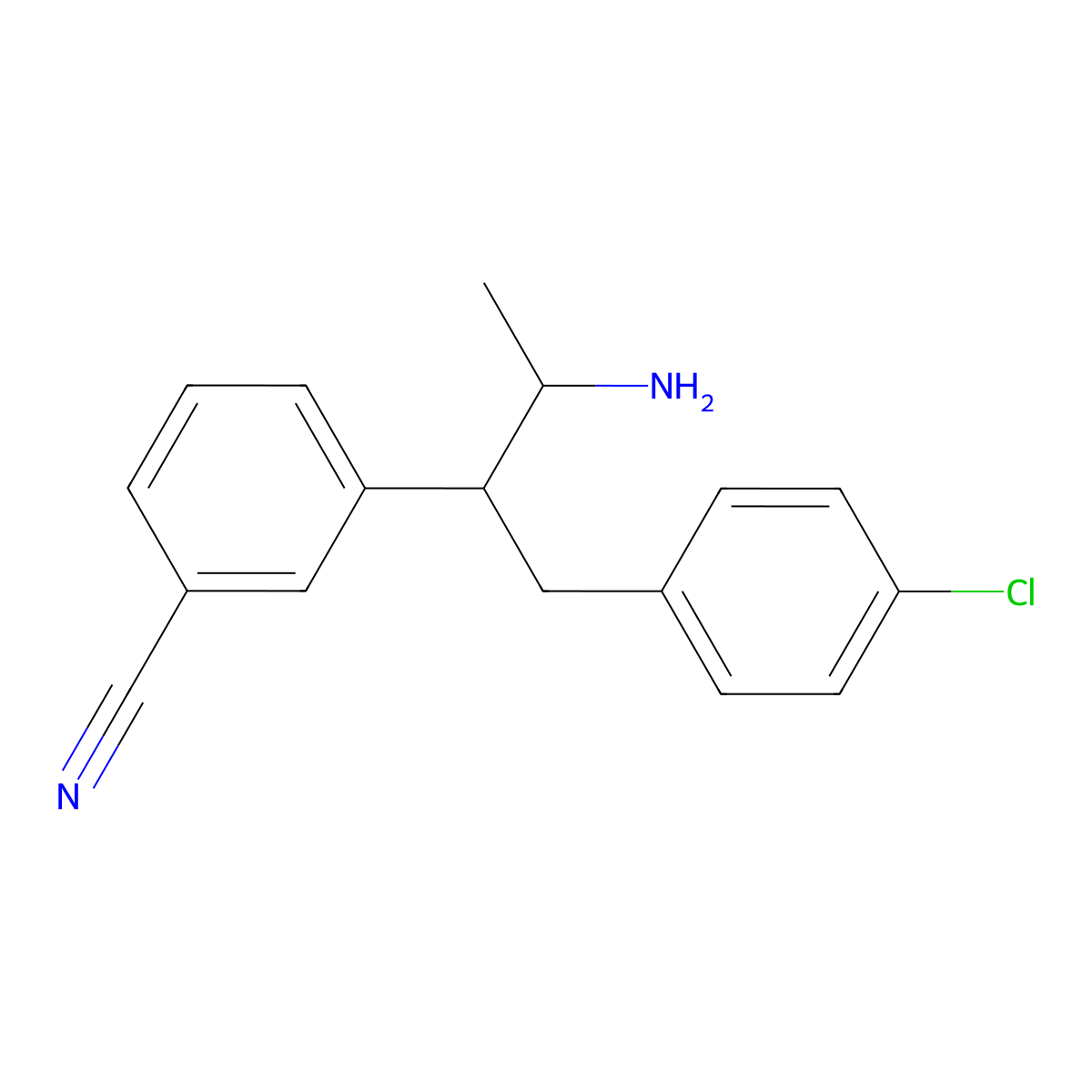 3-[3-Amino-1-(4-chlorophenyl)butan-2-YL]benzonitrile molecular structure, CAS 1002752-56-8