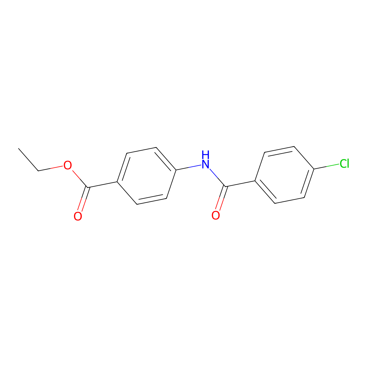 Ethyl 4-((4-chlorobenzoyl)amino)benzoate molecular structure, CAS 100278-50-0