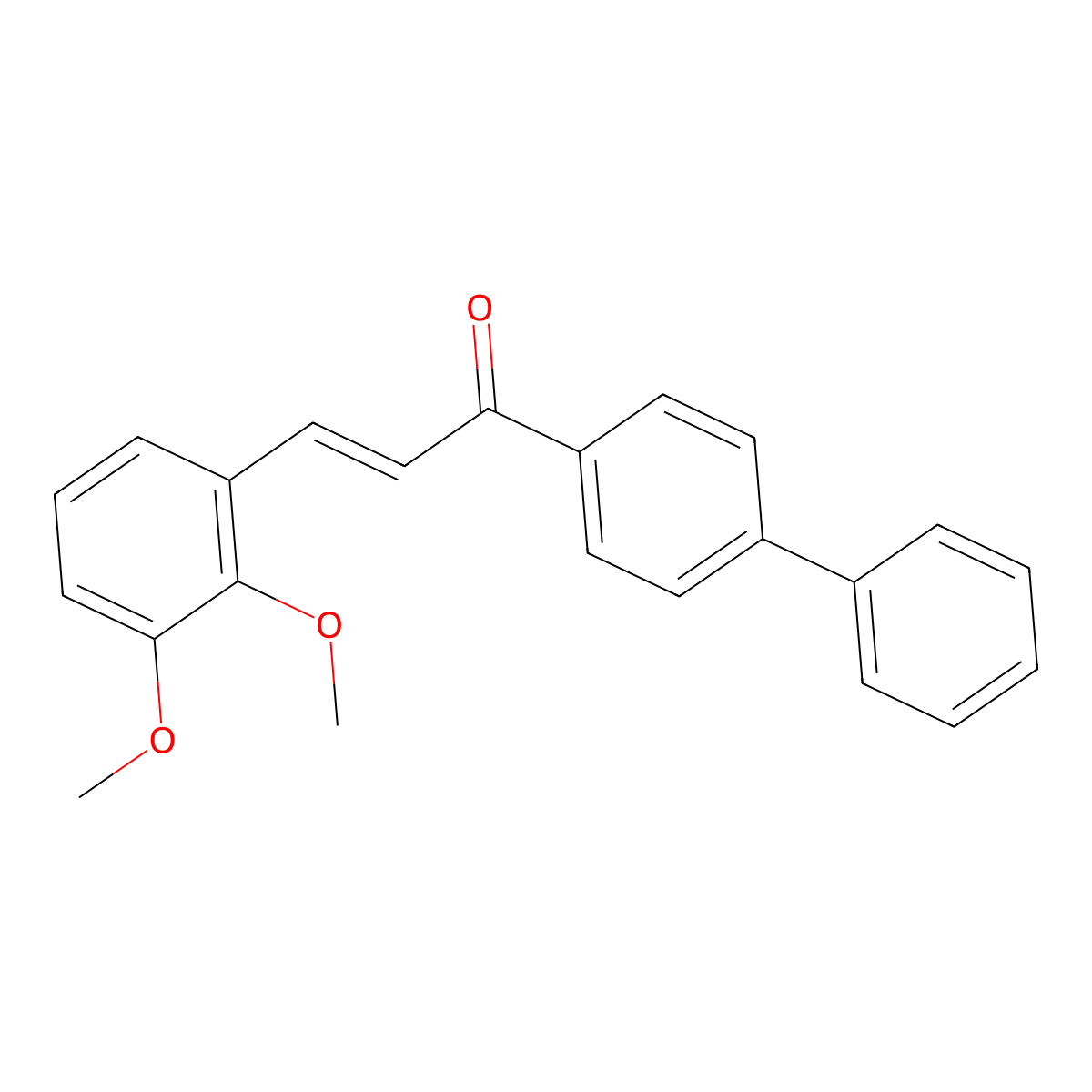 (E)-3-(2,3-dimethoxyphenyl)-1-(4-phenylphenyl)prop-2-en-1-one molecular structure, CAS 1002798-81-3
