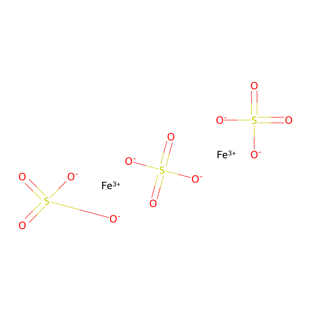 Iron(III) sulfate molecular structure, CAS 10028-22-5
