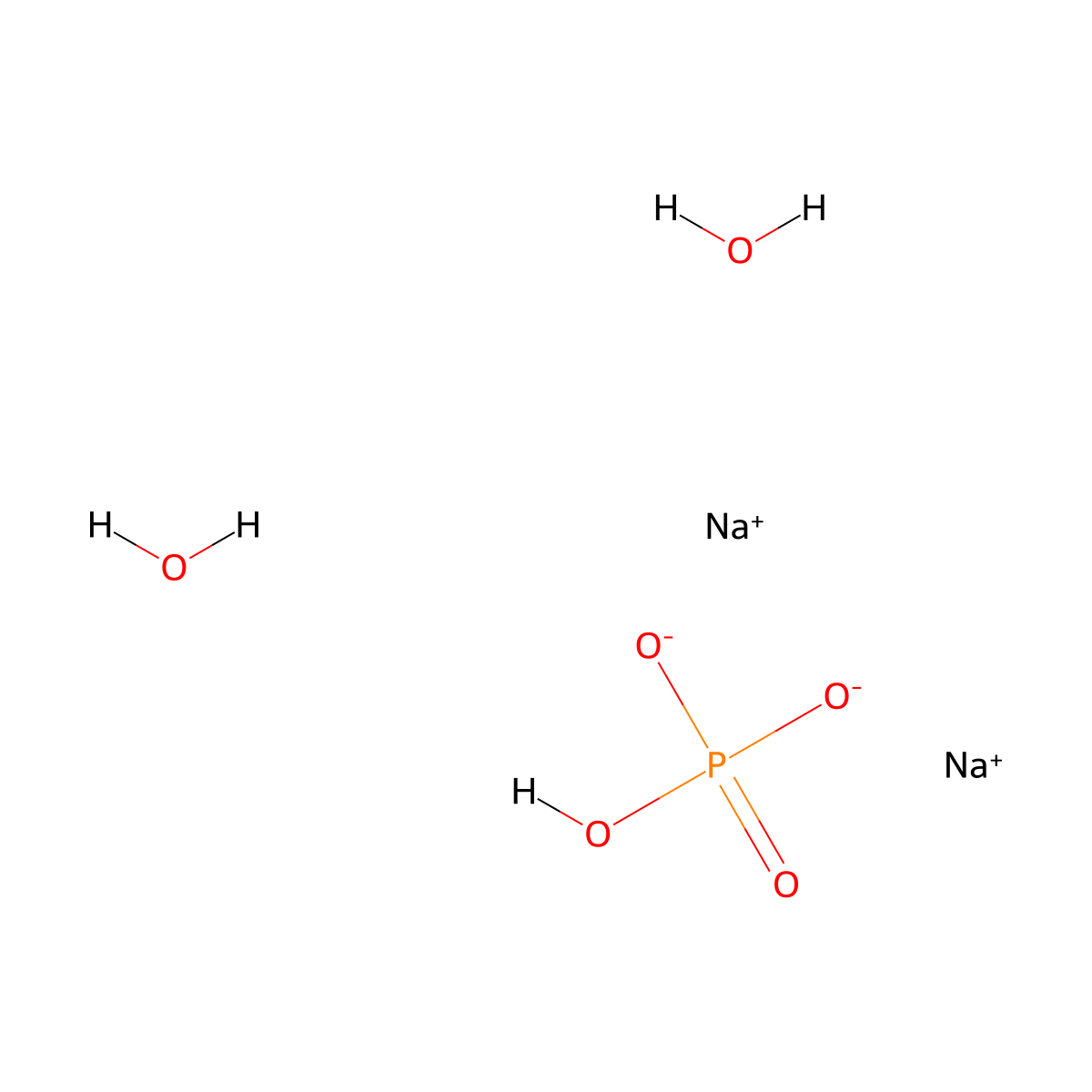 Sodium Phosphate, Dibasic, Dihydrate molecular structure, CAS 10028-24-7