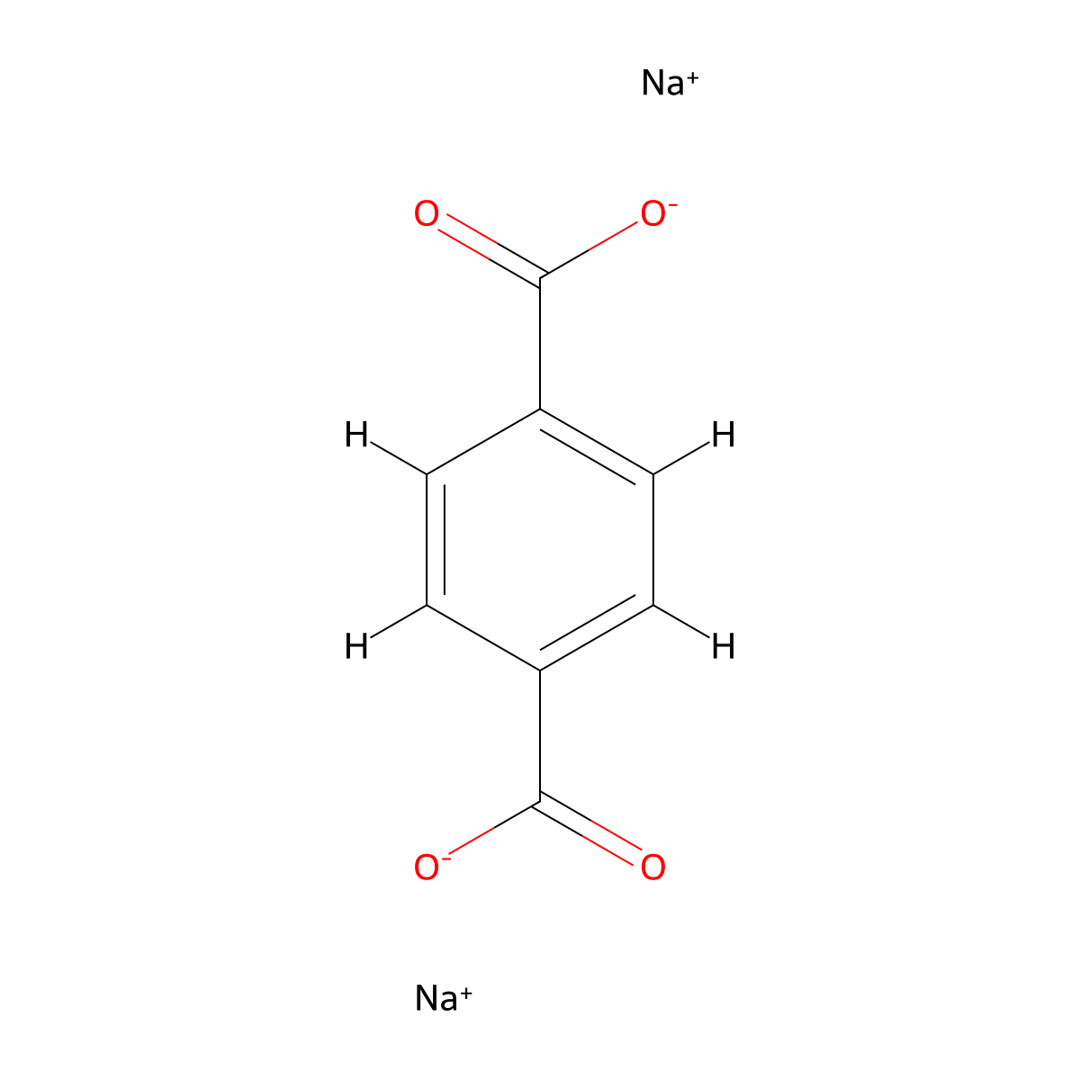 Disodium terephthalate molecular structure, CAS 10028-70-3