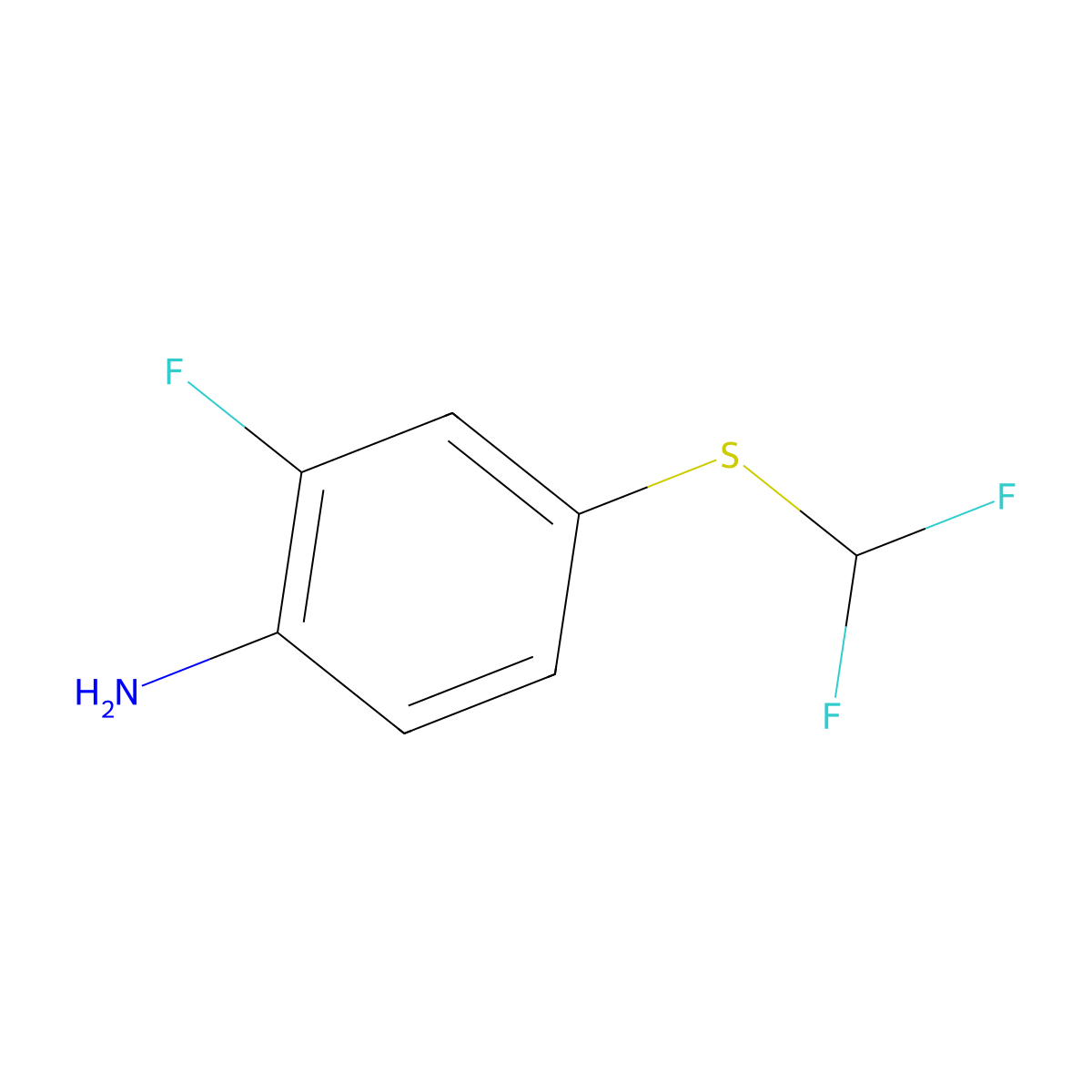 4-[(Difluoromethyl)sulfanyl]-2-fluoroaniline molecular structure, CAS 100280-11-3