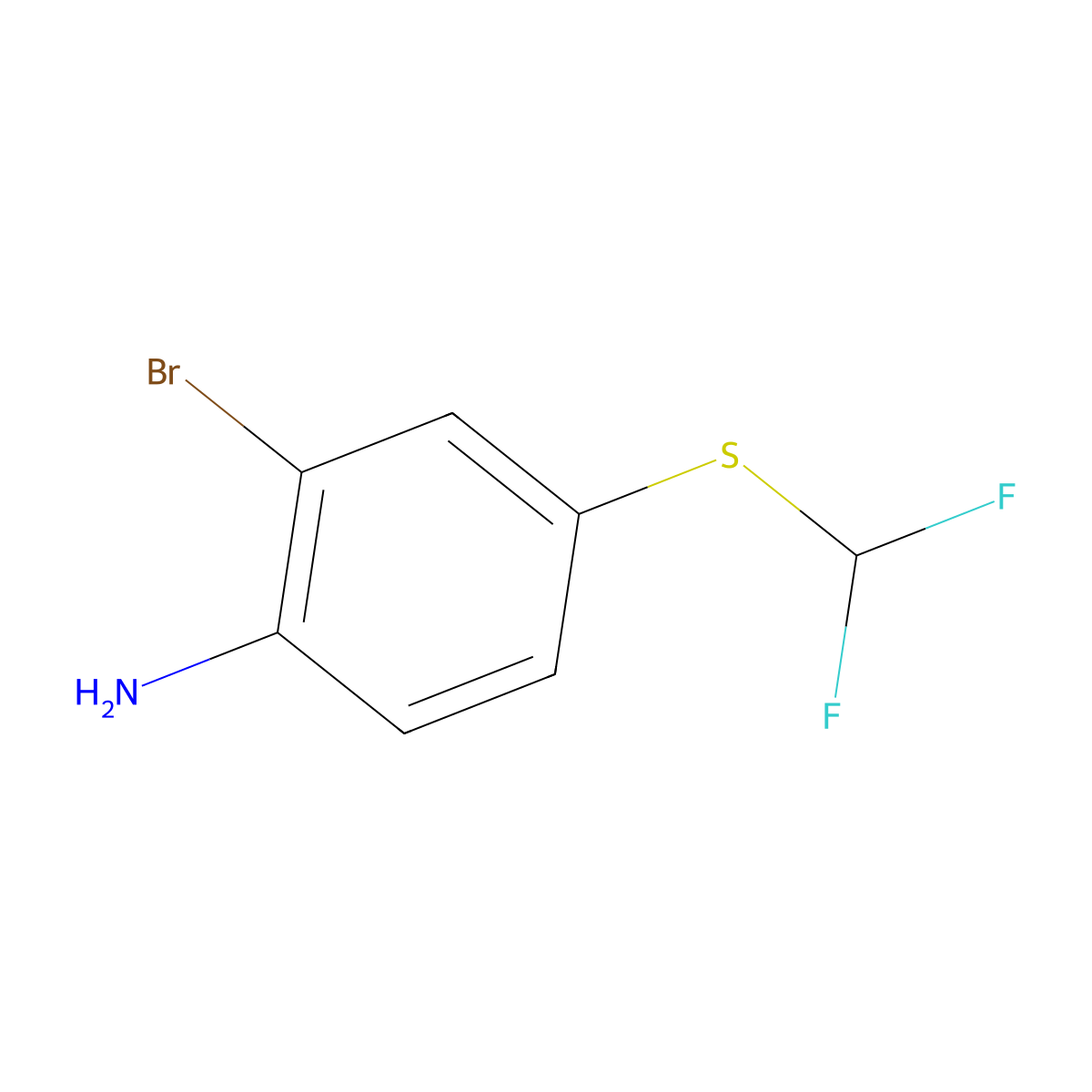 2-Bromo-4-[(difluoromethyl)thio]aniline molecular structure, CAS 100280-41-9