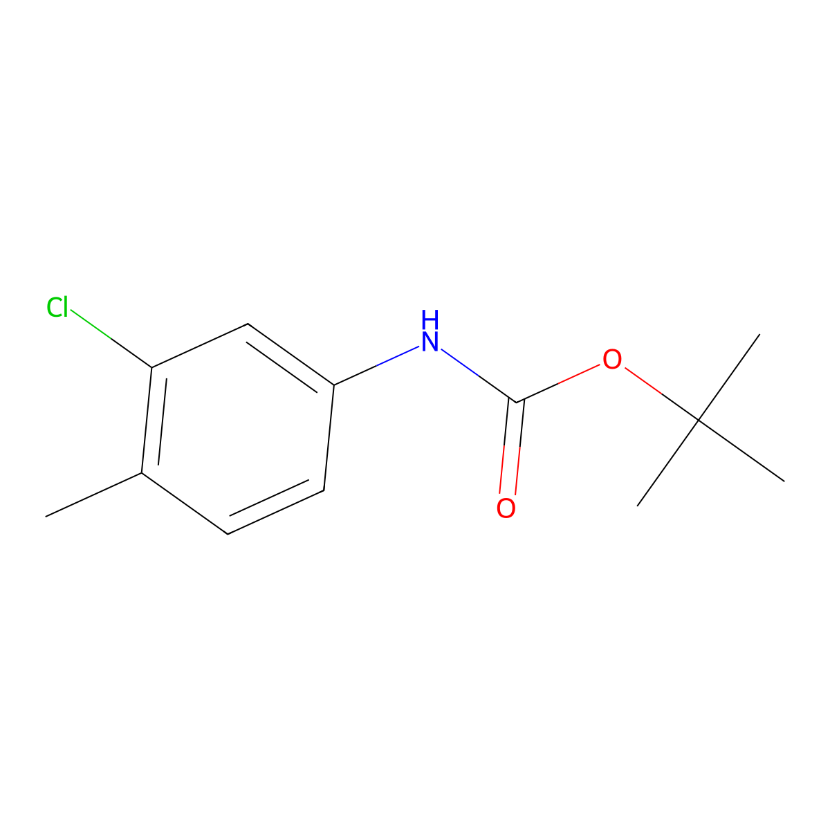 Carbamic acid, (3-chloro-4-methylphenyl)-, 1,1-dimethylethyl ester molecular structure, CAS 100282-49-3