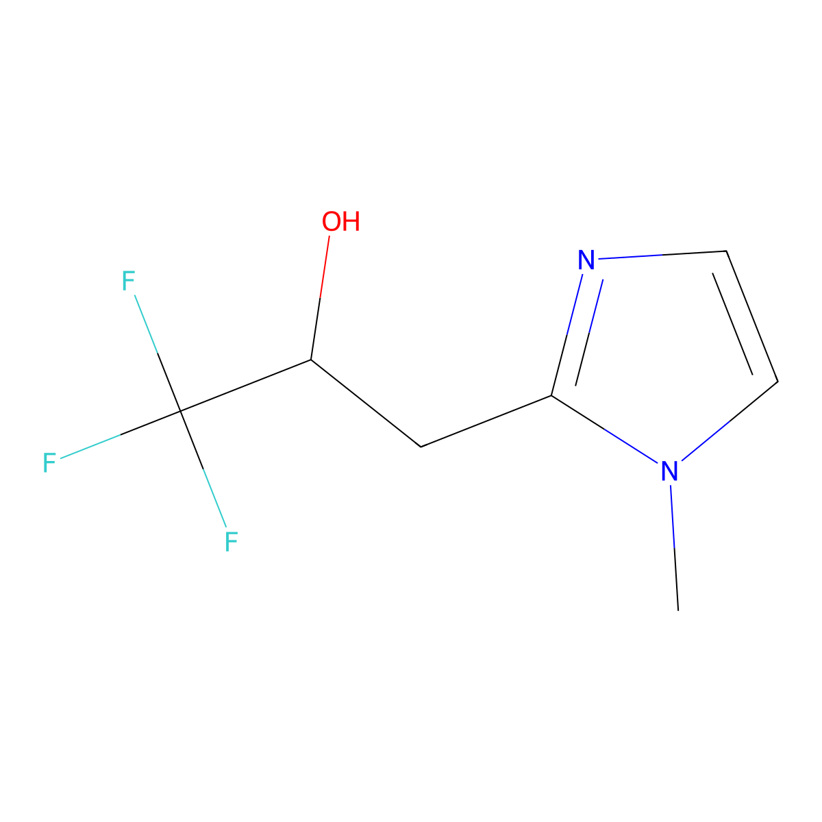 1,1,1-trifluoro-3-(1-methyl-1H-imidazol-2-yl)propan-2-ol molecular structure, CAS 100282-72-2
