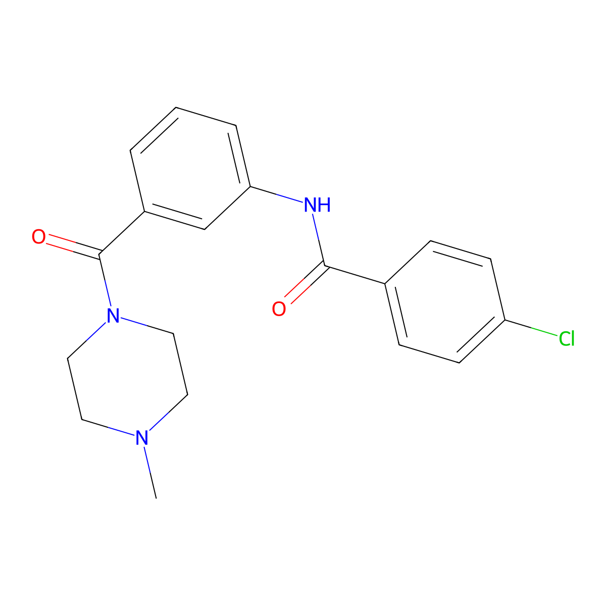 4-chloro-N-{3-[(4-methyl-1-piperazinyl)carbonyl]phenyl}benzamide molecular structure, CAS 1002825-68-4
