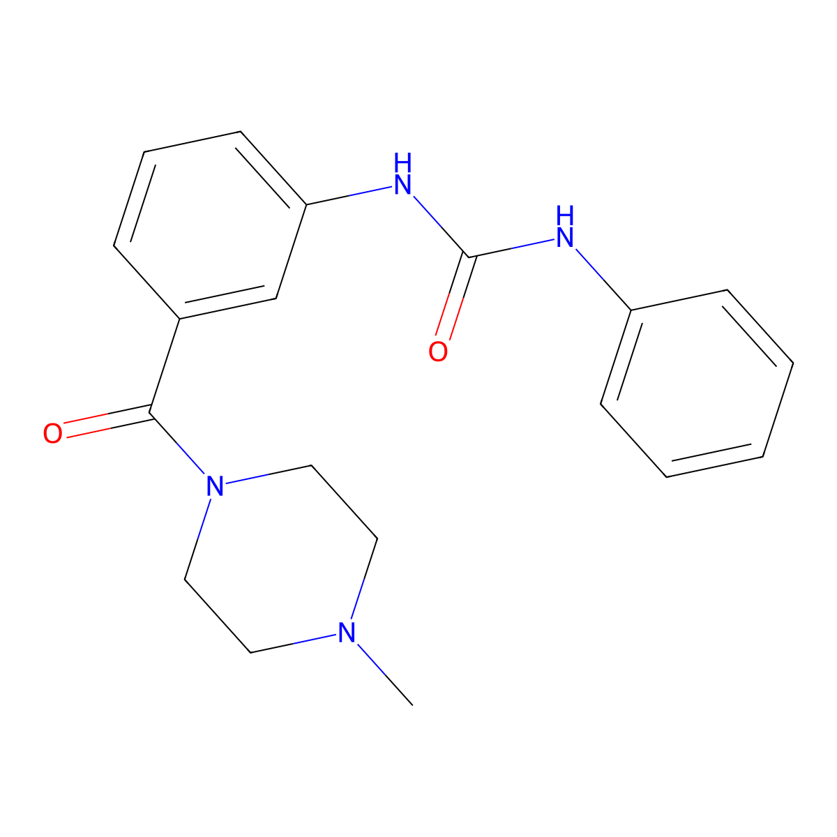 N-{3-[(4-methyl-1-piperazinyl)carbonyl]phenyl}-N'-phenylurea molecular structure, CAS 1002825-89-9