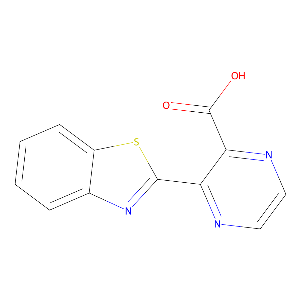3-(1,3-Benzothiazol-2-yl)pyrazine-2-carboxylic acid molecular structure, CAS 100283-52-1
