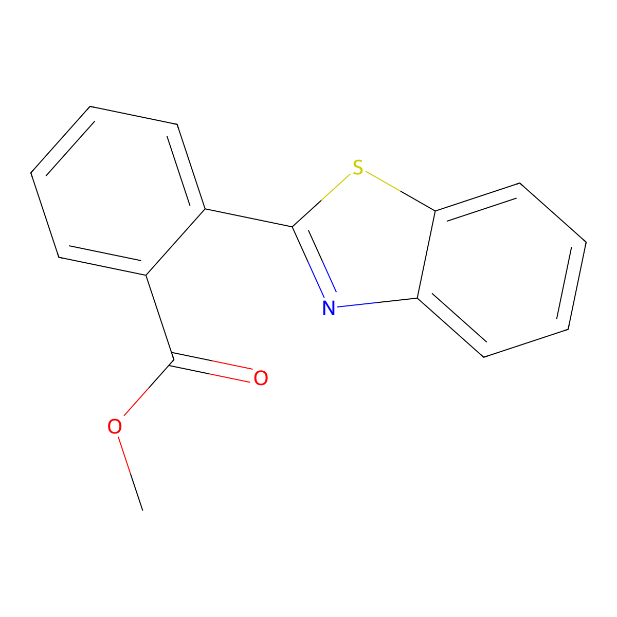 Methyl 2-(1,3-benzothiazol-2-yl)benzoate molecular structure, CAS 100283-58-7