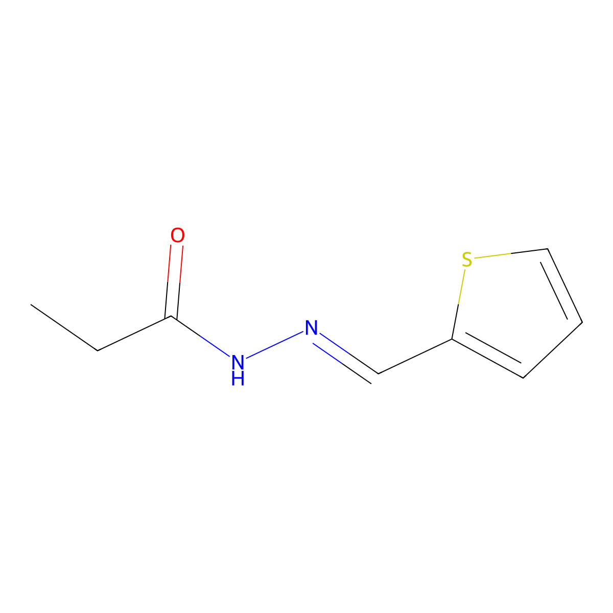 N'-((thiophen-2-yl)methylidene)propanehydrazide molecular structure, CAS 1002841-94-2
