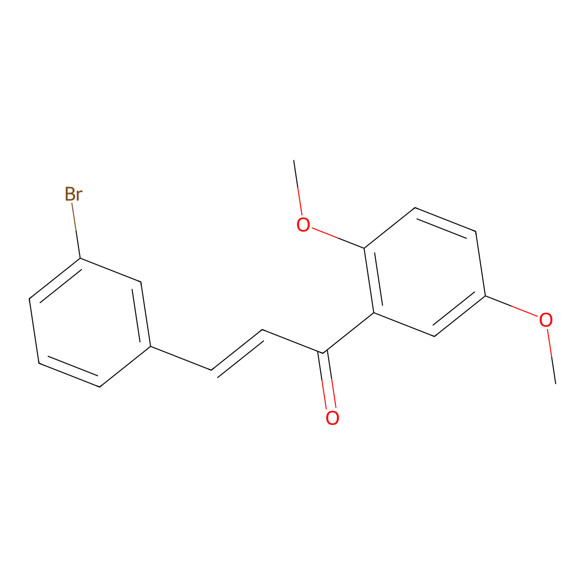 (2E)-3-(3-Bromophenyl)-1-(2,5-dimethoxyphenyl)prop-2-en-1-one molecular structure, CAS 1002849-71-9